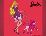 Dibujo Barbie paseando a su mascota pintado por Noee12