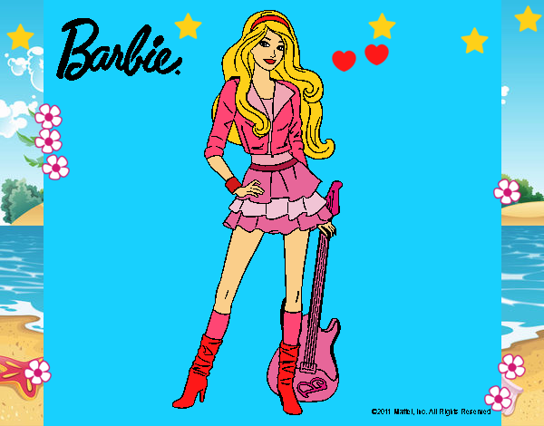 Dibujo Barbie rockera pintado por LunaLunita