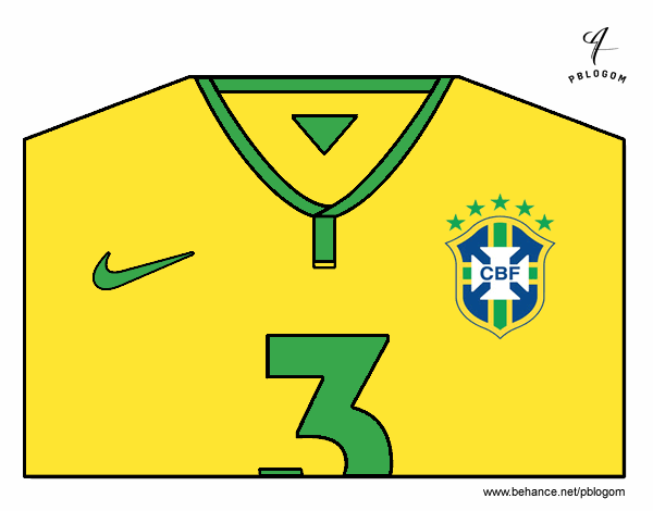 Dibujo Camiseta del mundial de fútbol 2014 de Brasil pintado por bulla 