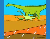 Dibujo Familia de Braquiosaurios pintado por GabyMil