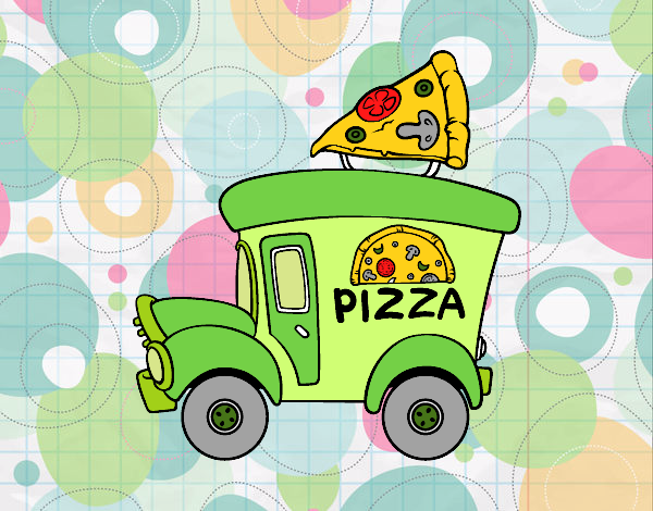 Dibujo Food truck de pizza pintado por More2019