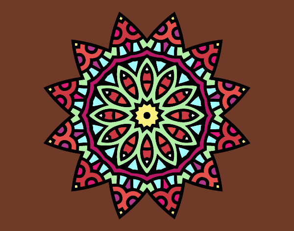 Dibujo Mandala estrella pintado por blanca