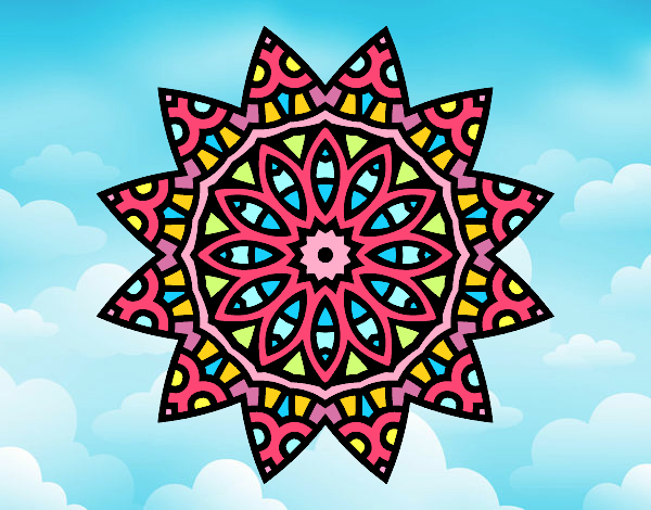 Dibujo Mandala estrella pintado por MariaJMC