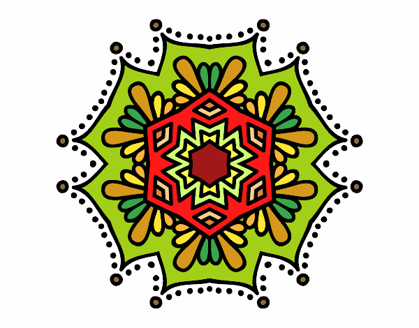 Dibujo Mandala flor simétrica pintado por DRYM