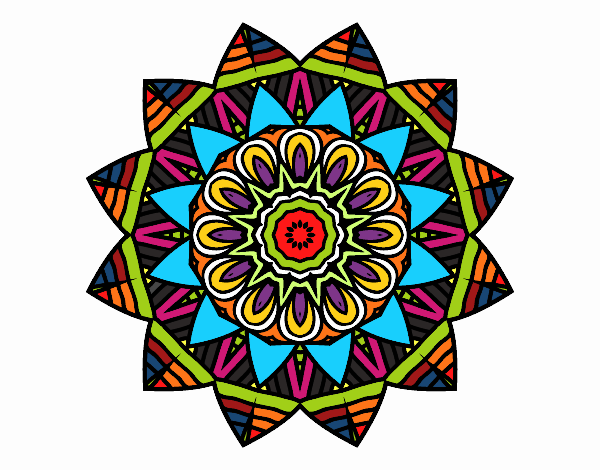 Dibujo Mandala frutal pintado por tilditus