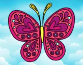 Dibujo Mandala mariposa pintado por fernamda