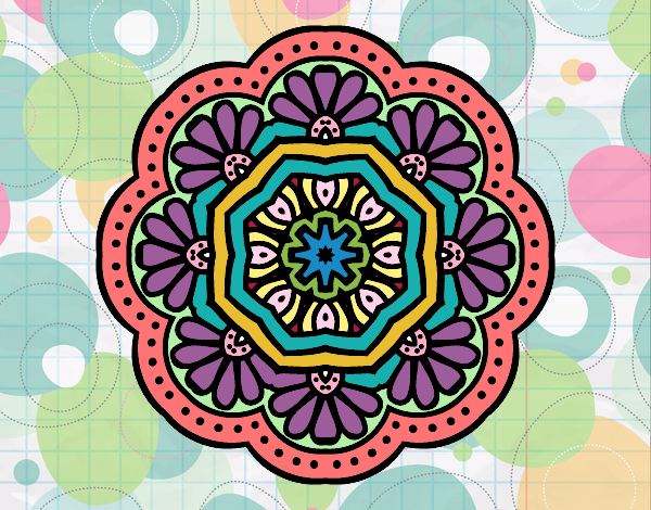 Dibujo Mandala mosaico modernista pintado por boubier