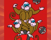 Dibujo Monos haciendo malabares pintado por tilditus