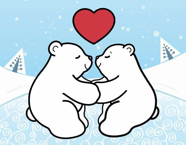 Dibujo Osos polares enamorados pintado por Gorritz