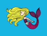 Dibujo Sirena flotando pintado por fernamda