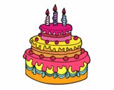 Dibujo Tarta de cumpleaños pintado por fernamda