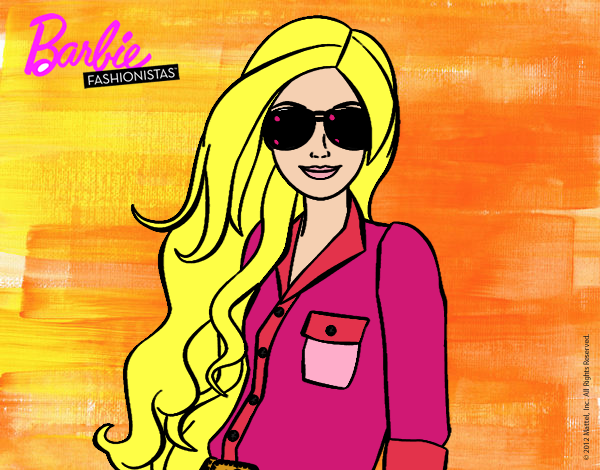 Dibujo Barbie con gafas de sol pintado por Raquenlove