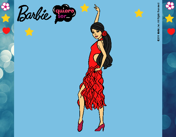 Dibujo Barbie flamenca pintado por LunaLunita