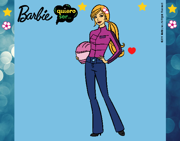 Dibujo Barbie piloto de motos pintado por LunaLunita