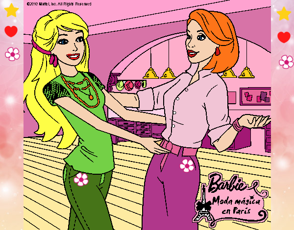 Dibujo Barbie y su amiga pintado por LunaLunita