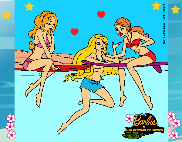 Dibujo Barbie y sus amigas pintado por LunaLunita