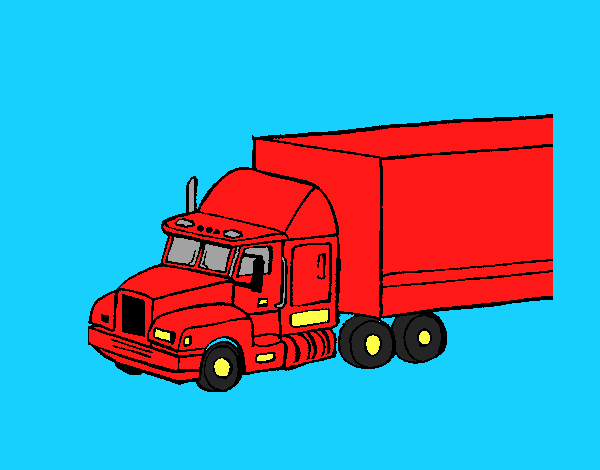 Dibujo Camión tráiler pintado por DEMIAN4