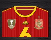 Dibujo Camiseta del mundial de fútbol 2014 de España pintado por xJor