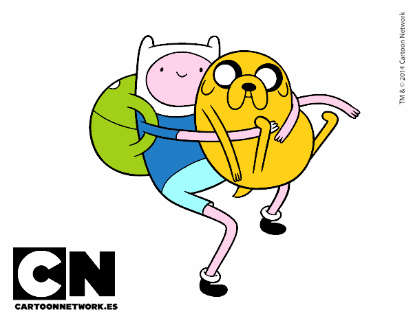 Dibujo Finn y Jake abrazados pintado por zerore