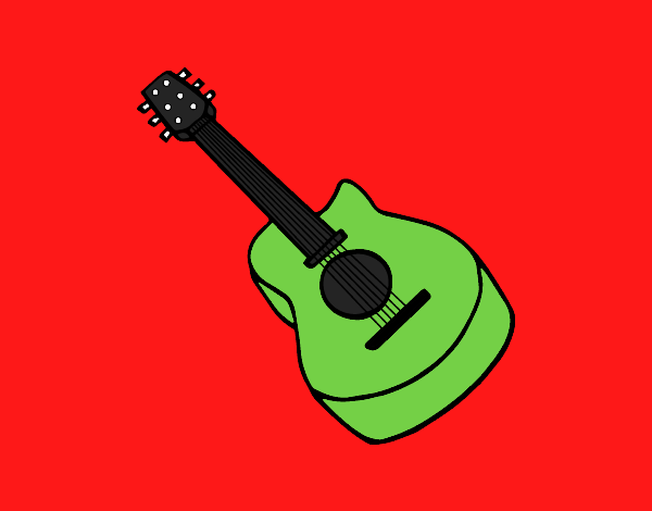Dibujo Guitarra flamenca pintado por DEMIAN4