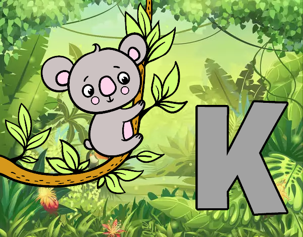 Dibujo K de Koala pintado por fernamda