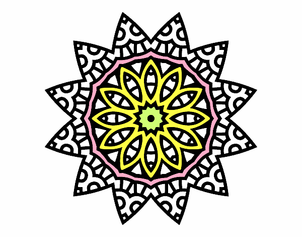 Dibujo Mandala estrella pintado por ebsun