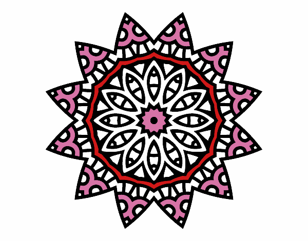 Dibujo Mandala estrella pintado por ebsun