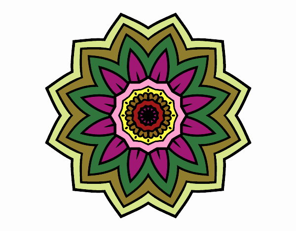 Dibujo Mandala flor de girasol pintado por tilditus