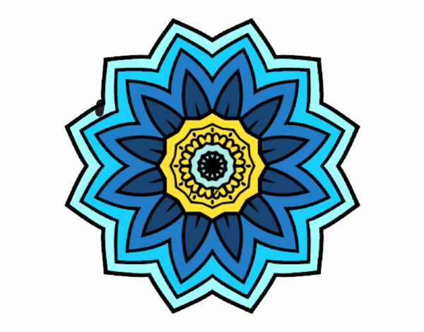 Dibujo Mandala flor de girasol pintado por tilditus