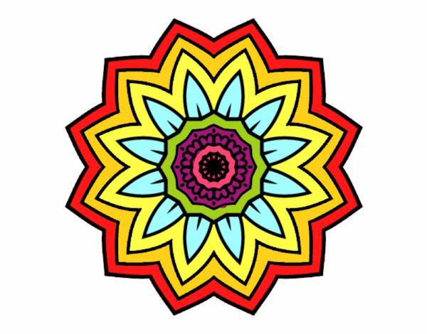 Dibujo Mandala flor de girasol pintado por tilditus