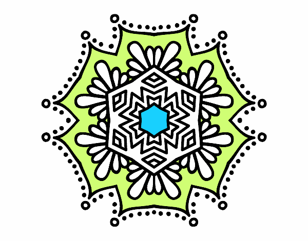 Dibujo Mandala flor simétrica pintado por ebsun