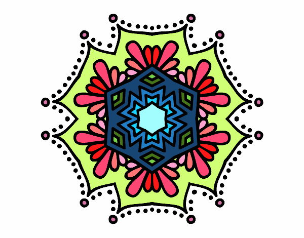 Dibujo Mandala flor simétrica pintado por XerterLP