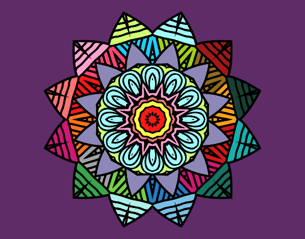 Dibujo Mandala frutal pintado por tilditus