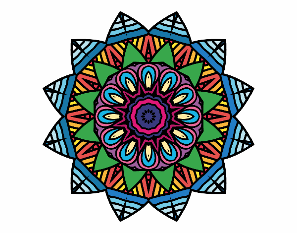 Dibujo Mandala frutal pintado por tilditus