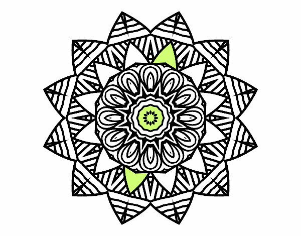 Dibujo Mandala frutal pintado por ebsun