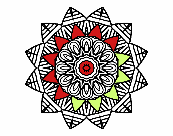 Dibujo Mandala frutal pintado por ebsun