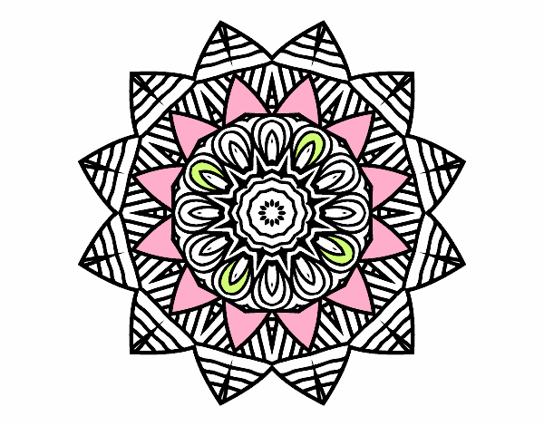 Dibujo Mandala frutal pintado por ebsun