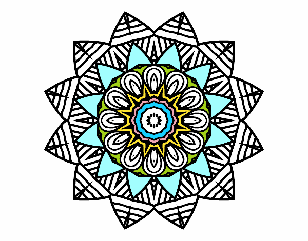 Dibujo Mandala frutal pintado por ebsun