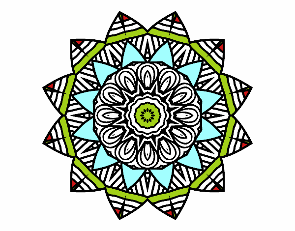 Dibujo Mandala frutal pintado por ebsun