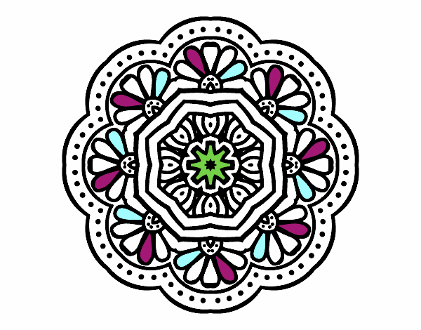 Dibujo Mandala mosaico modernista pintado por ebsun