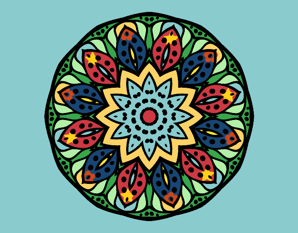 Dibujo Mandala naturaleza pintado por blanca