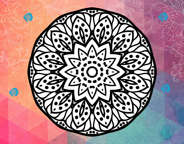 Dibujo Mandala naturaleza pintado por ebsun