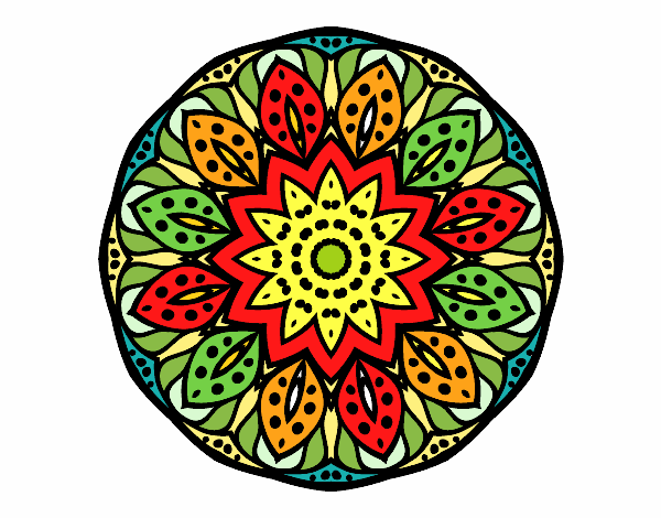 Dibujo Mandala naturaleza pintado por Feliu