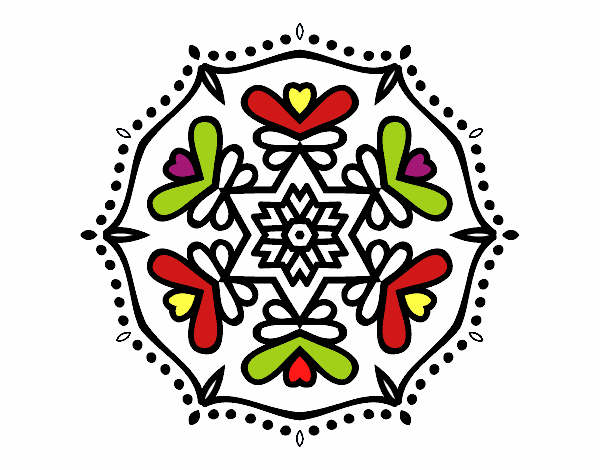 Dibujo Mandala simétrica pintado por ebsun