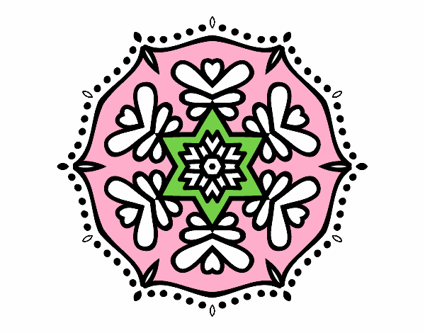 Dibujo Mandala simétrica pintado por ebsun