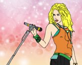 Dibujo Shakira en concierto pintado por colorista