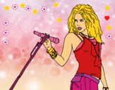 Dibujo Shakira en concierto pintado por LunaLunita