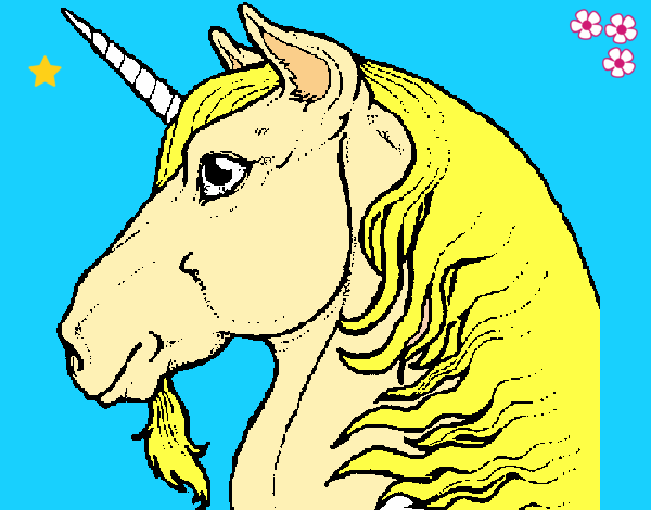 Dibujo Cabeza de unicornio pintado por LunaLunita