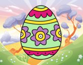 Dibujo Huevo de Pascua con flores pintado por mafer20