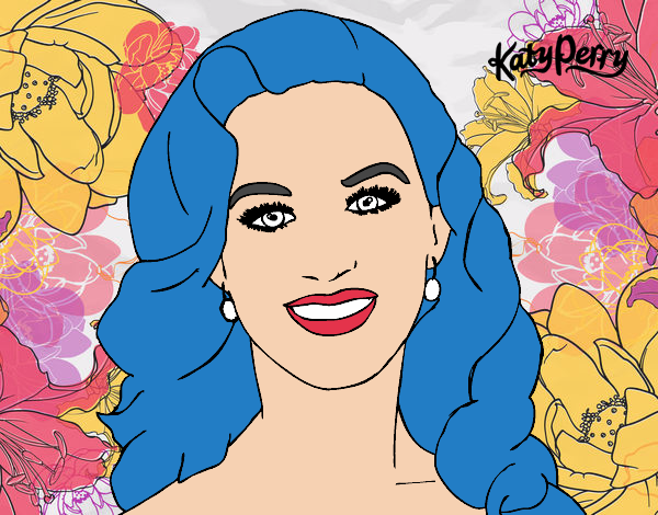 Dibujo Katy Perry primer plano pintado por valeriskis